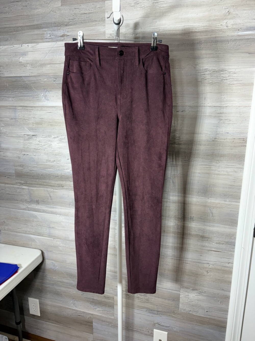 Sam Edelman Plum Suede-Look Skinny Pants 1876